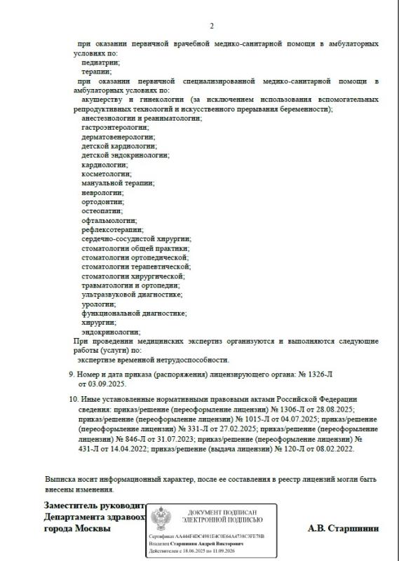 Выписка из реестра лицензий (лист 2)